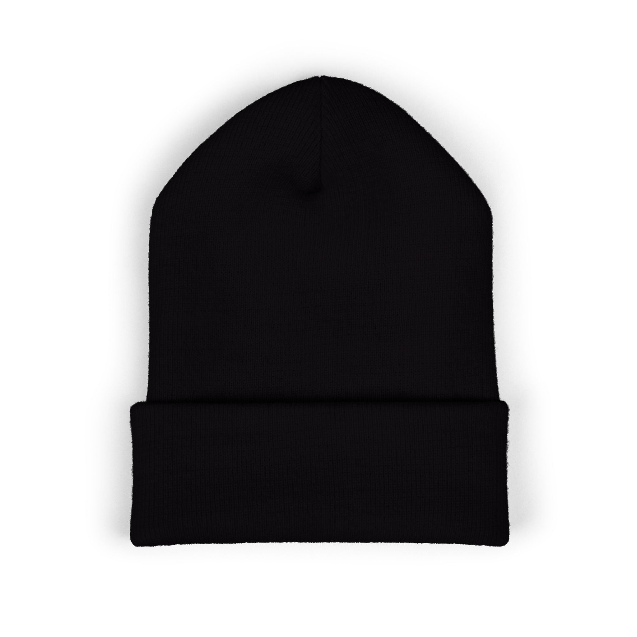 Kairo Embroidered Cuffed Beanie — Minimal Retro Pixel Logo Knit Hat